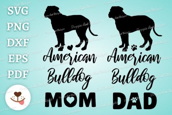 American Bulldog Mom Dad Graphics for Crafts Review