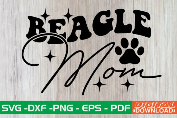 Beagle Mom Retro SVG: Graphics for Crafts & Brands