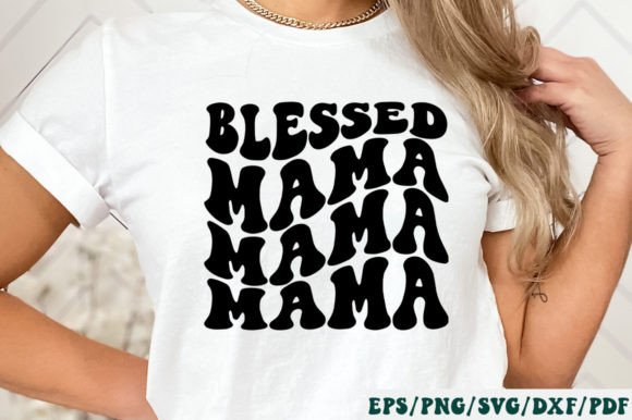 Blessed Mama Retro Svg: Graphics for Crafts