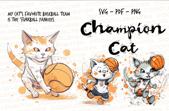 Cat Play with Ball: Cartoon Bundle for Crafts & Graphics