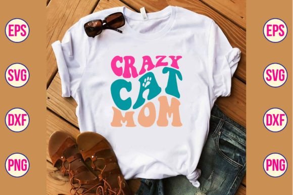 Crazy Cat Mom Retro Svg: Retro Graphics for Crafts