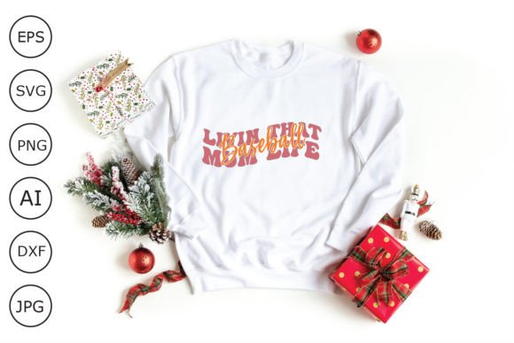 Livin That Baseball Mum Life Retro Desig: Graphics for Crafts