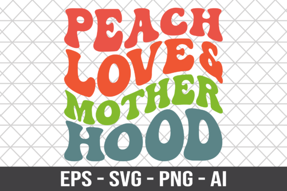 Peach Love Mother Hood Retro SVG for Crafts & Graphics
