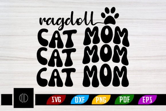 Ragdoll Cat Mom Retro SVG: Graphics for Crafts