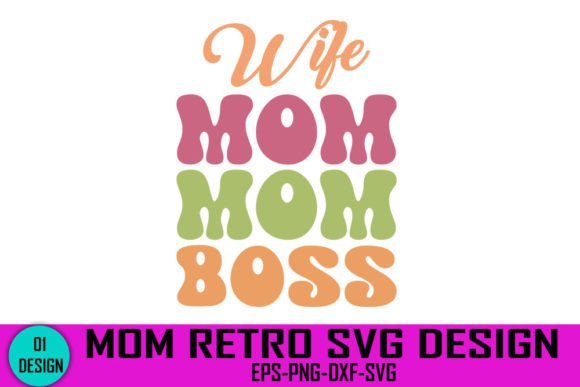 Retro Mom Graphics for Crafts and Branding